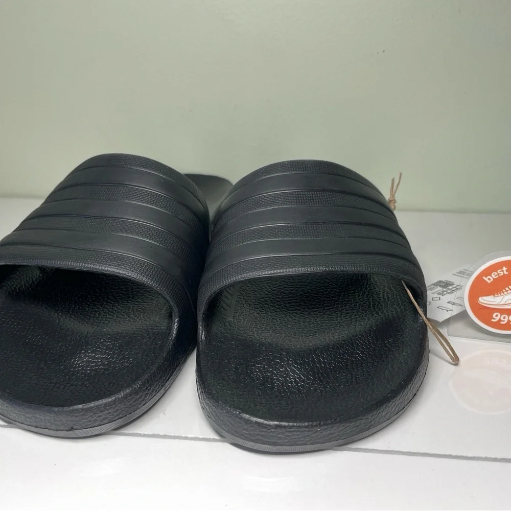 adidas - M6/W7 - M7/W8 - Adilette Aqua Slides Sandals Black F35550 - New - Picture 2 of 10